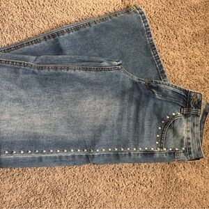 Women's Blue Studded Jeans